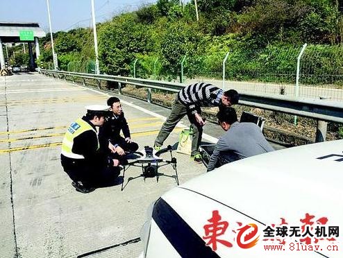 春运前惠州高速交警启动无人机抓拍违规现象_